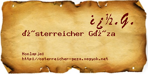 Österreicher Géza névjegykártya
