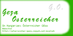 geza osterreicher business card